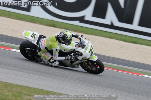 2010-06-26 Misano 1526 Rio - Superbike - Qualifyng Practice - Max Neukirchner - Honda CBR1000RR